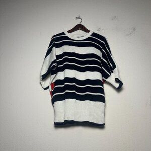 VTG Vivanti Signature Sweater Woman L USA Made Red Dots Pattern 90s Retro Knit